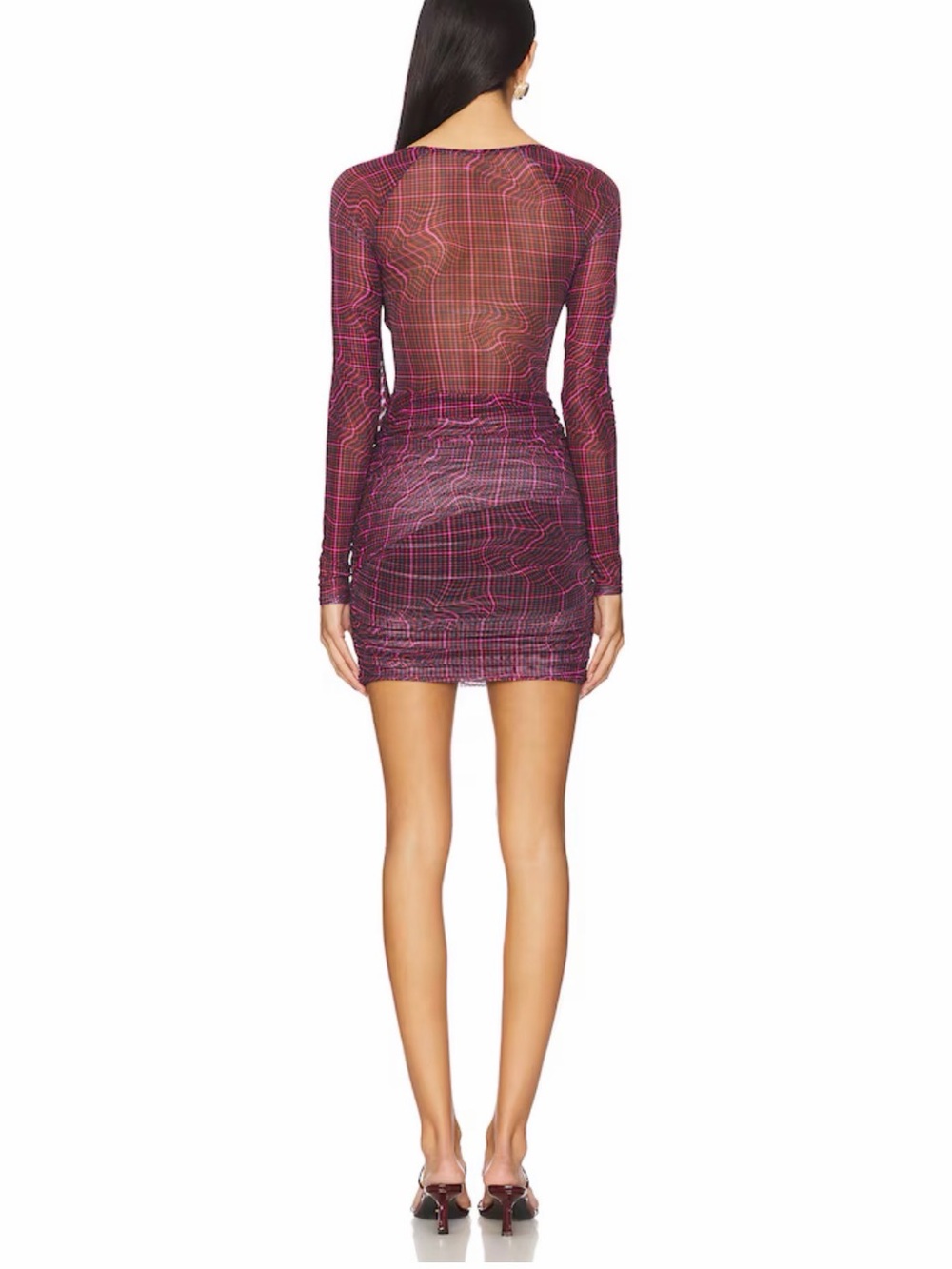 AFRM Kylie Dress in Twisted Plaid - Picture 3 of 5
